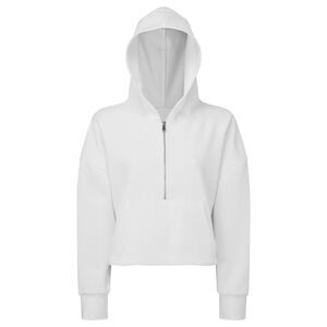 TriDri Womens/Ladies Half Zip Hoodie / White